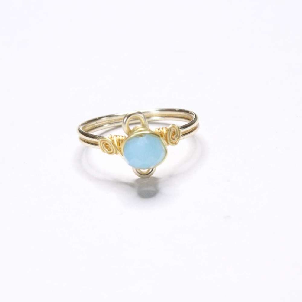 Handmade Baby Blue Glass Ring